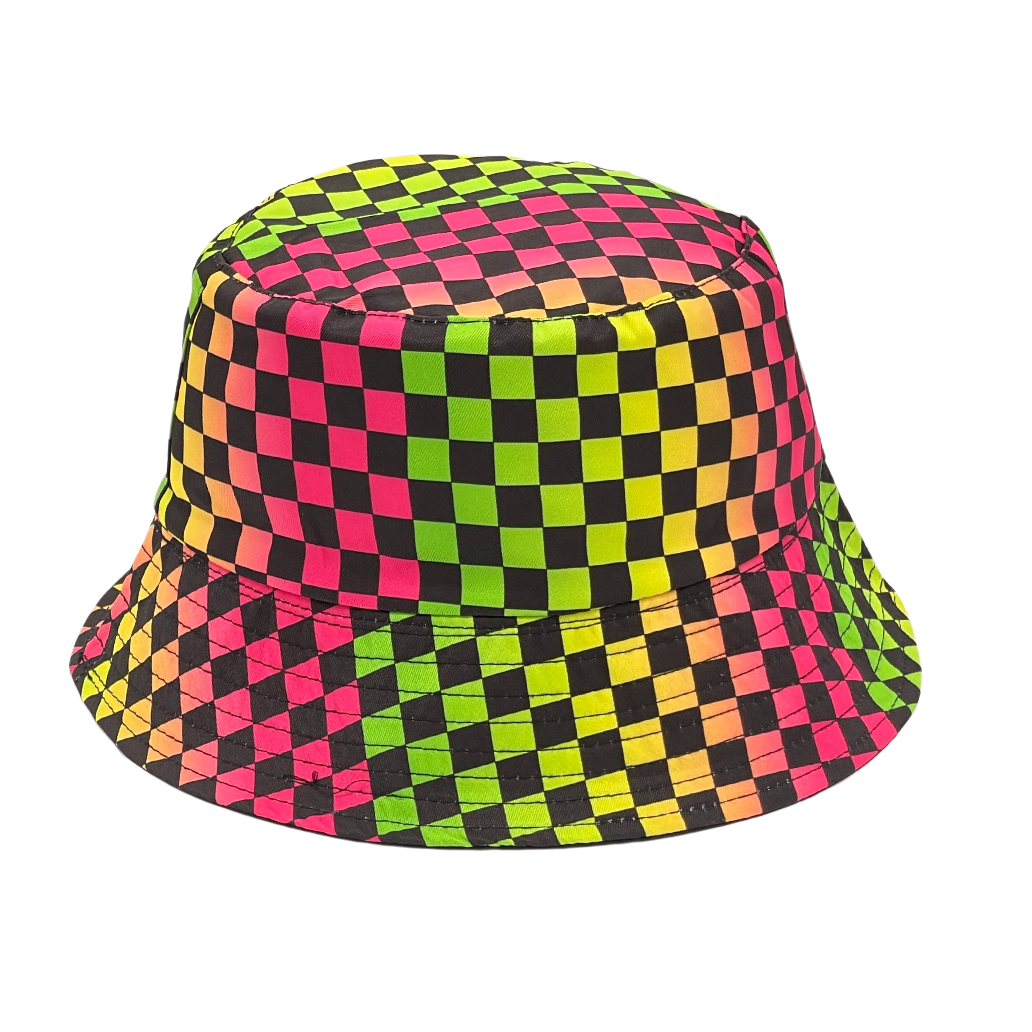 OMBRE CHECKERED BUCKET HAT