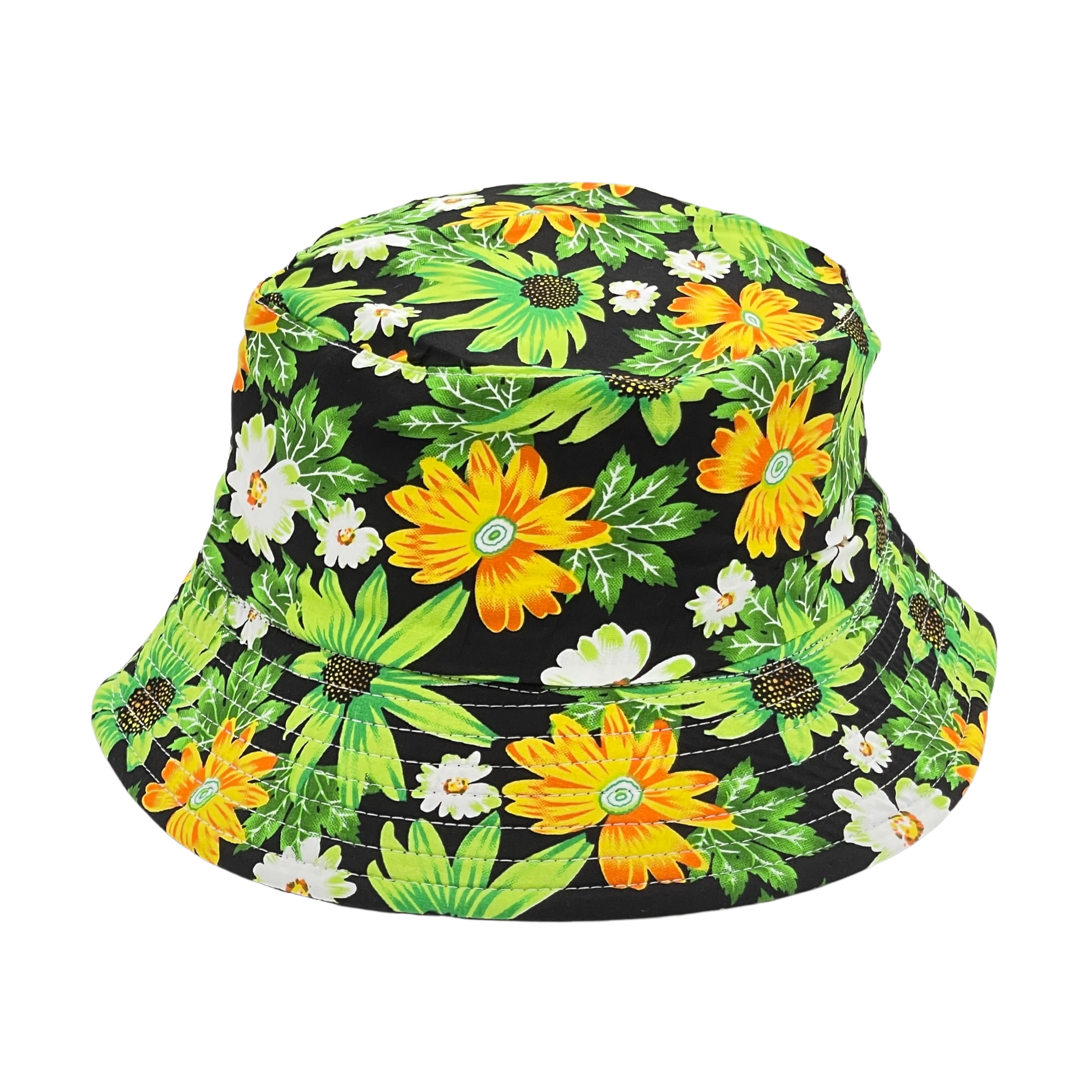GREEN & YELLOW FLOWERS BUCKET HAT